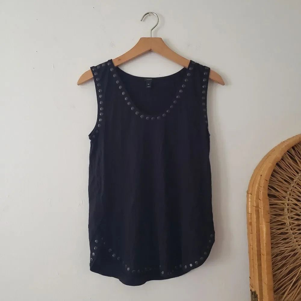 J. Crew Black Medallion Tank XS